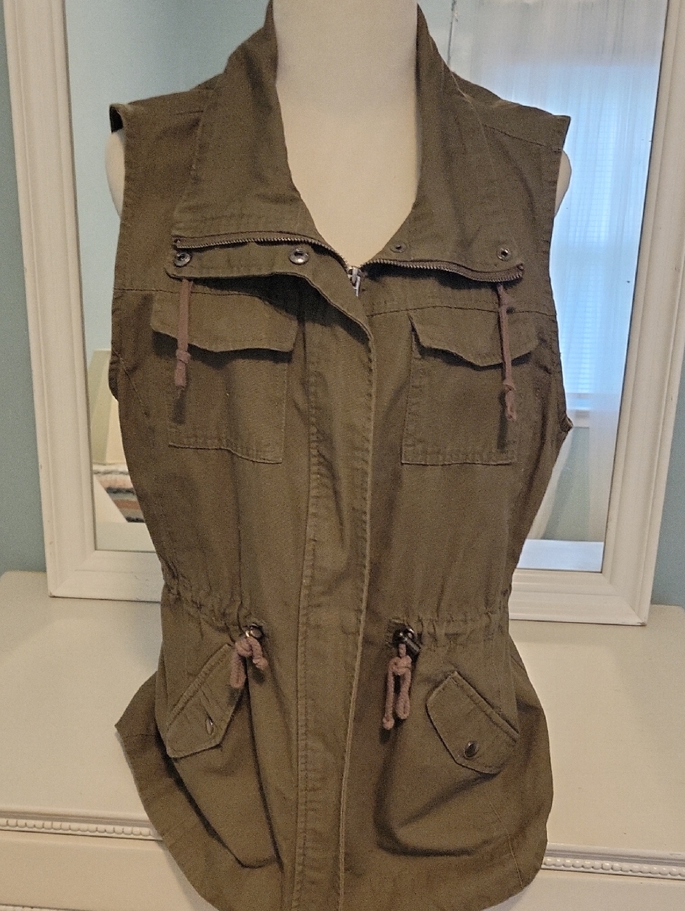 Sebby Olive Green Utility Vest